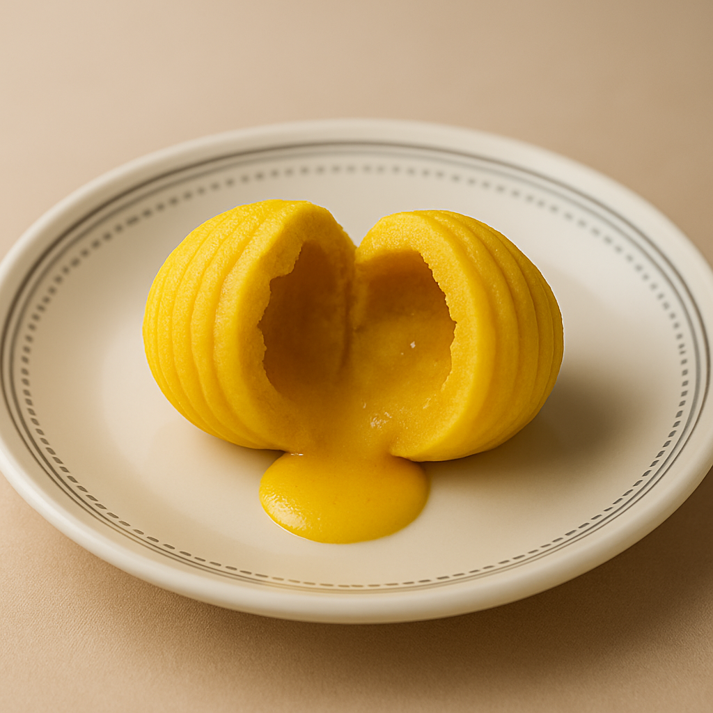 Premium frozen lava custard buns with rich, silky custard center