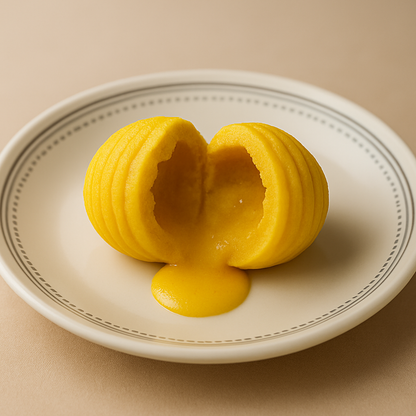 Premium frozen lava custard buns with rich, silky custard center